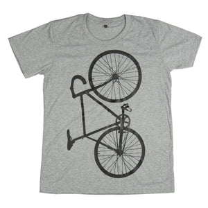 Vertical Bike Bicycle T-shirt Light Gray