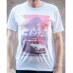 Godzilla Skyline T-shirt Male Model Front View