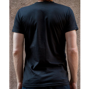 Vertical Bike Bicycle T-shirt Black Male Model Back View